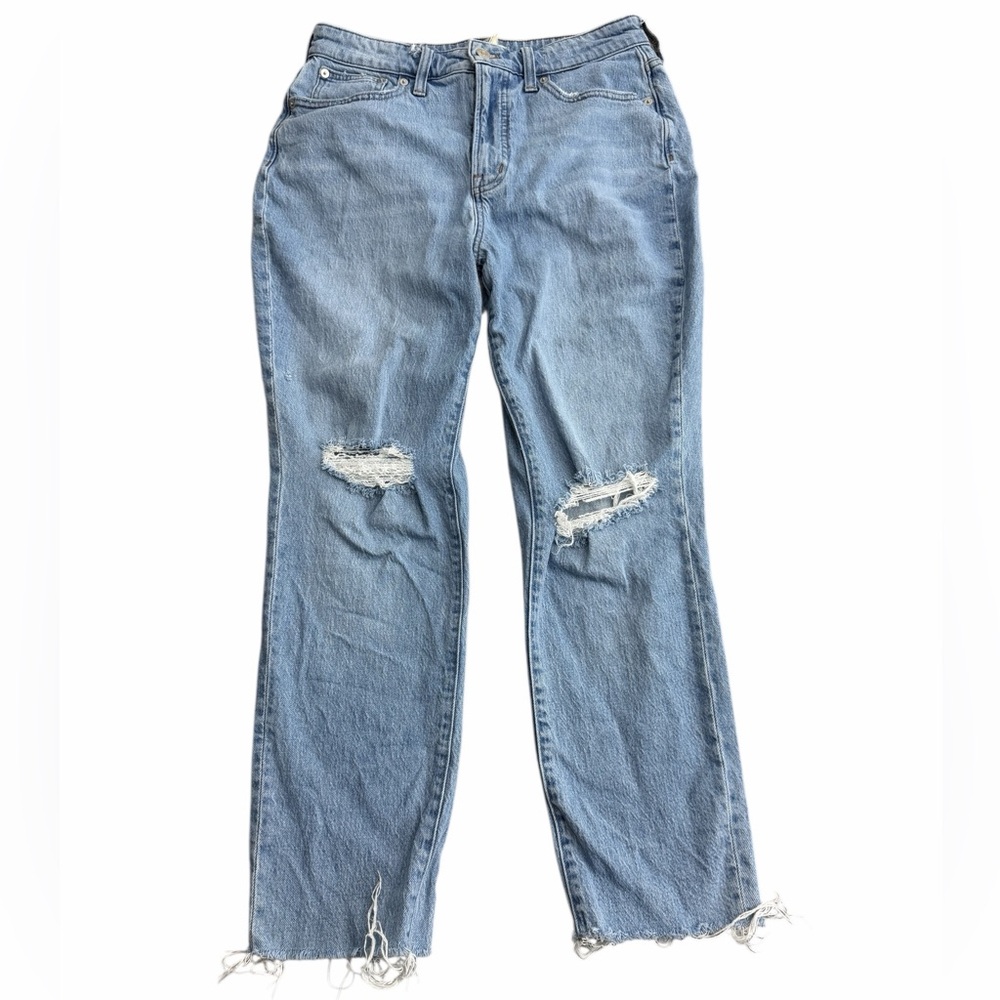 Madewell The Curvy Perfect Vintage Jean‎ Size 29 Distressed Ripped Light Wash